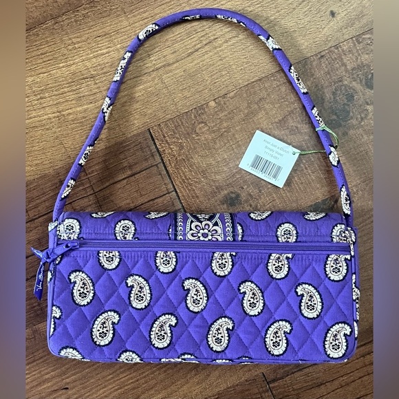 Nwt vera bradley knot just a clutch purse purple paisley - Picture 4 of 14